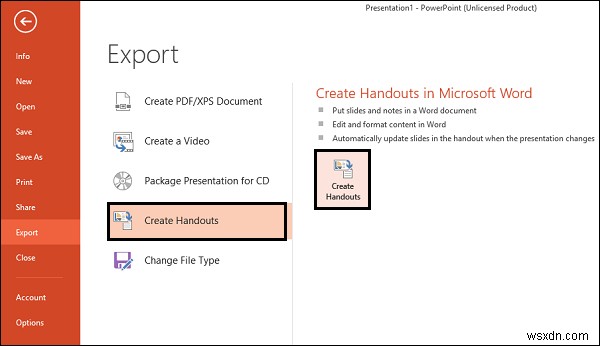 PowerPoint 프레젠테이션에서 Word 문서로 텍스트 추출