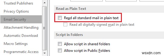 Microsoft Outlook에서 모든 표준 메일을 일반 텍스트로 보고 읽는 방법