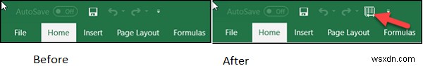 Excel의 빠른 실행 도구 모음에 공유 통합 문서 버튼 추가