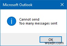 Outlook 수정 너무 많은 메시지 전송 오류 