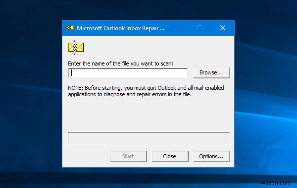 Microsoft Outlook을 시작할 수 없습니다. 명령줄 인수가 잘못되었습니다. 