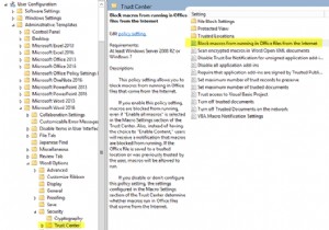 그룹 정책을 사용하여 Microsoft Office에서 매크로 실행 방지 및 차단 