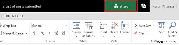 Excel 통합 문서에서 공동 작성 및 공동 작업을 동시에 하는 방법