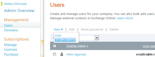 Office 365에서 대량 가져오기로 여러 사용자를 추가하는 방법