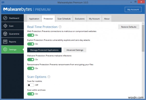 Malwarebytes 사용 시 Office 365 오류 메시지 0x8004FC12