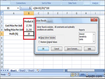 해 찾기 추가 기능을 사용하여 Excel에서 방정식을 푸는 방법 