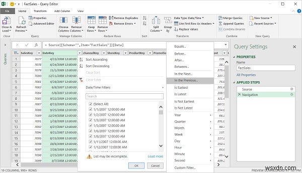 Microsoft Excel의 가져오기 및 변환 기능
