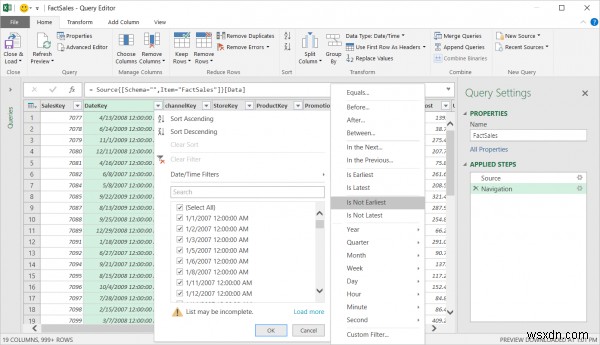 Microsoft Excel의 가져오기 및 변환 기능