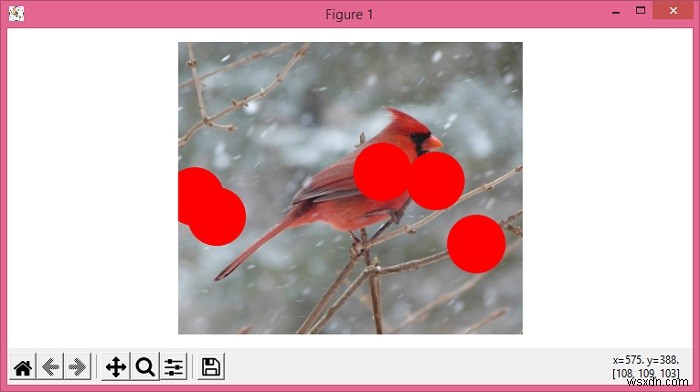 Matplotlib 및 NumPy를 사용하여 이미지에 원 그리기 