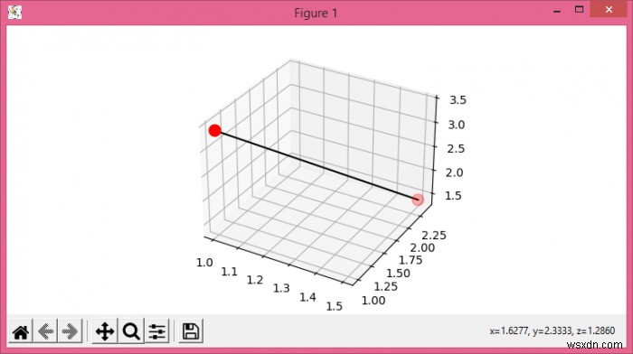 Python 및 Matplotlib의 3D 산점도에서 두 점 연결 