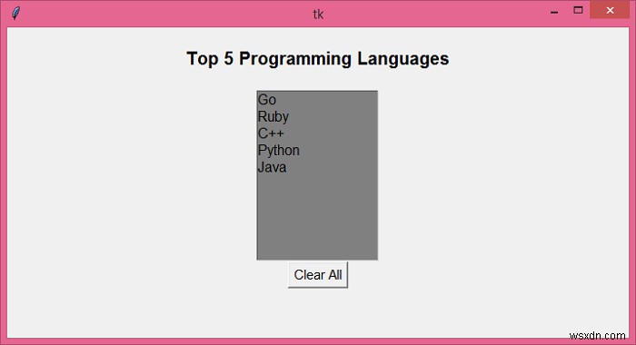 Python의 Tkinter를 사용하여 모든 어린이 요소를 삭제하는 방법은 무엇입니까? 