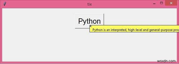 Tkinter Python에서 마우스 커서로 무언가를 가리킬 때 메시지 표시 