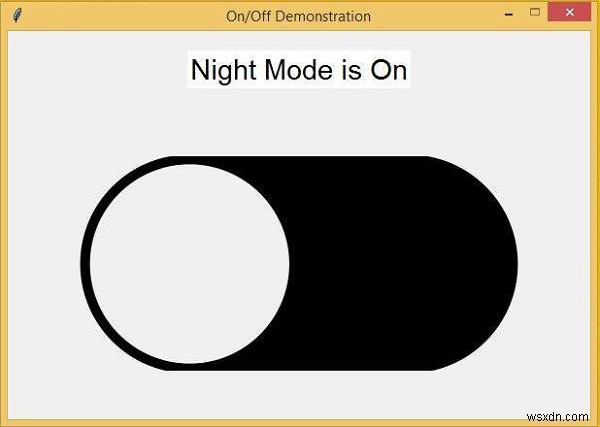 Tkinter의 On/Off 토글 버튼 스위치 