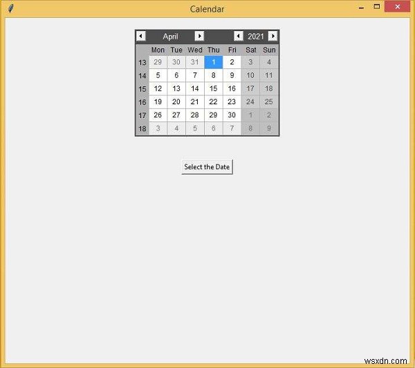 Tkinter에서 날짜 선택 캘린더 만들기 