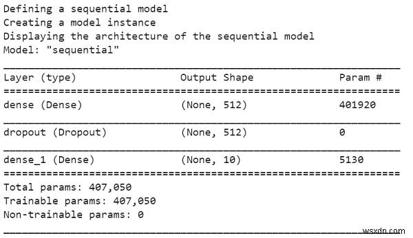 Tensorflow를 사용하여 MNIST 데이터 세트에 대한 모델을 정의하는 방법은 무엇입니까? 