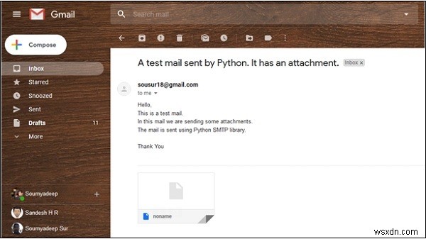 Python을 사용하여 Gmail 계정에서 메일 보내기 