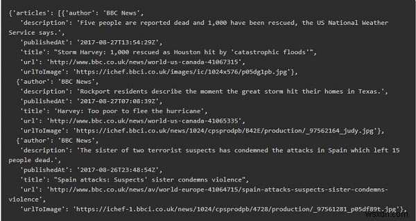 Python에서 뉴스 API를 사용하여 주요 뉴스 가져오기 