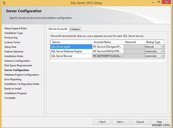 MS SQL Server 설치 지침 