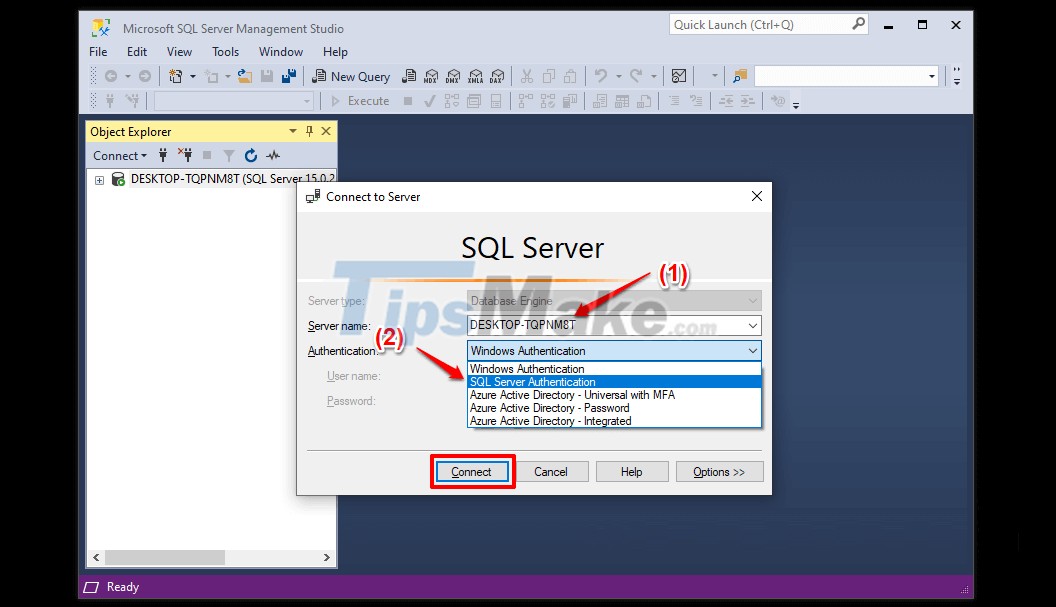 SSMS를 통해 SQL Server에 연결하는 방법