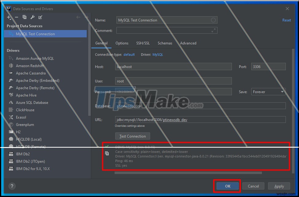 IntelliJ에서 MySQL 서버에 연결하는 방법에 대한 지침 