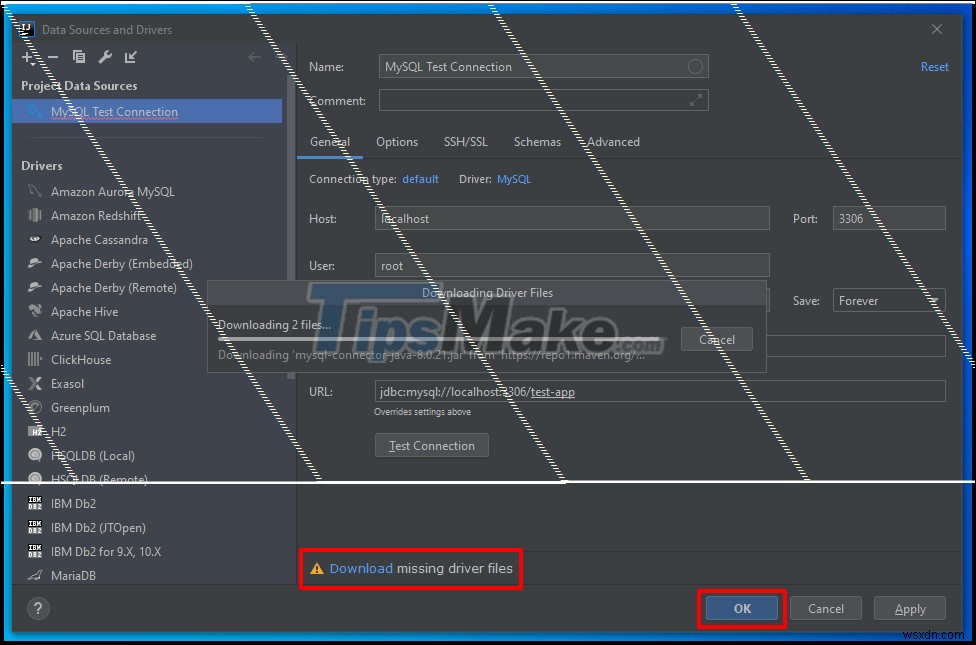 IntelliJ에서 MySQL 서버에 연결하는 방법에 대한 지침 