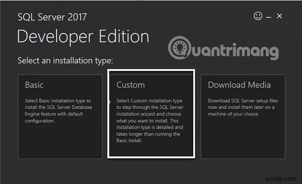 SQL Server 2017을 단계별로 설치하기 위한 지침 