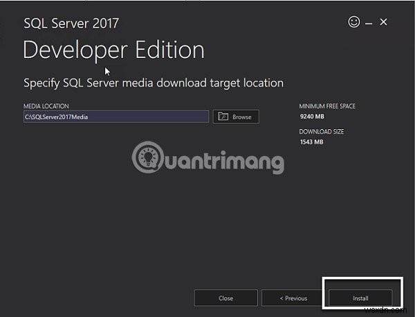 SQL Server 2017을 단계별로 설치하기 위한 지침 