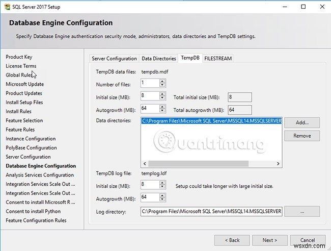 SQL Server 2017을 단계별로 설치하기 위한 지침 