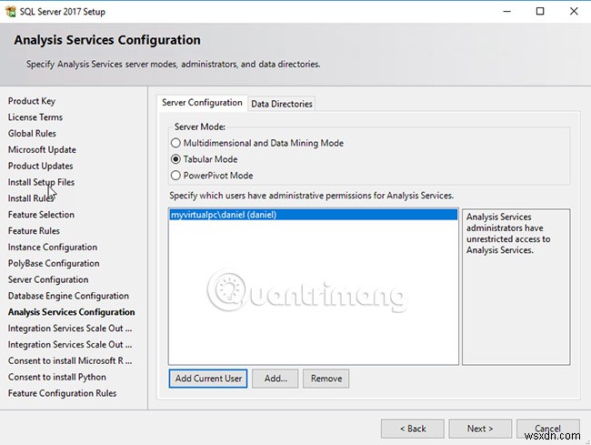 SQL Server 2017을 단계별로 설치하기 위한 지침 