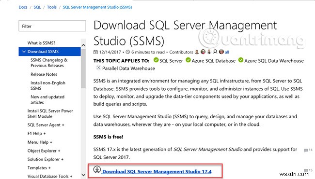 SQL Server 2017을 단계별로 설치하기 위한 지침 