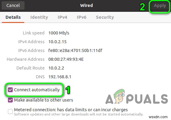 수정:Linux에서 네트워크 연결 활성화 실패 