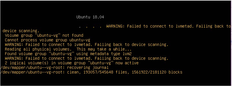 Ubuntu에서  lvmetad에 연결하지 못했습니다  오류를 수정하는 방법은 무엇입니까? 