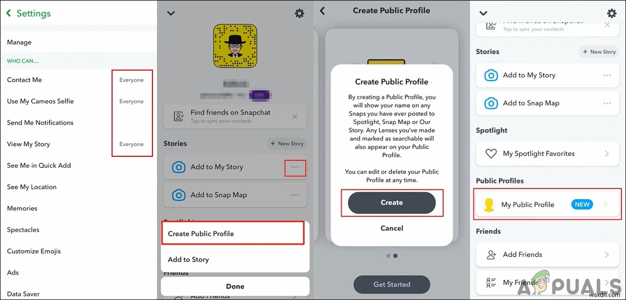 Snapchat에서 공개 프로필을 만드는 방법 