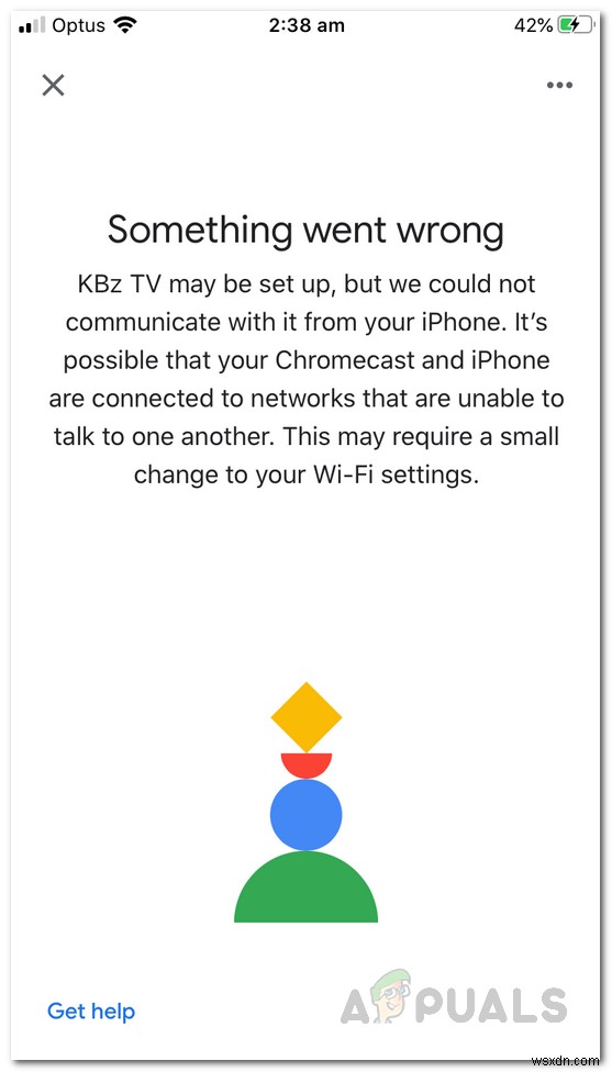 Chromecast 오류  문제가 발생했습니다 ? 다음 수정을 시도하십시오