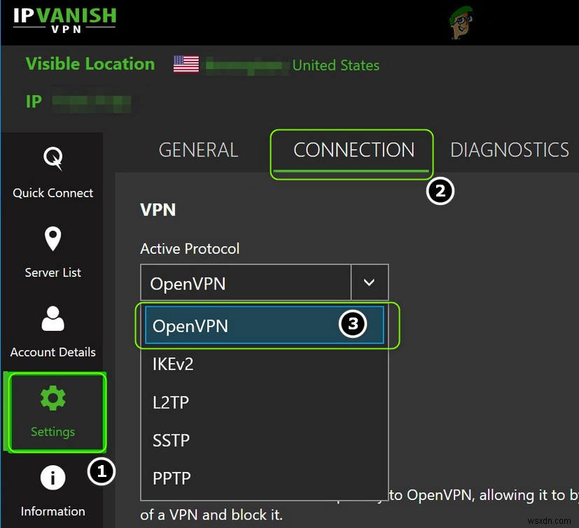 수정:IPVanish가 VPN에 연결되지 않음