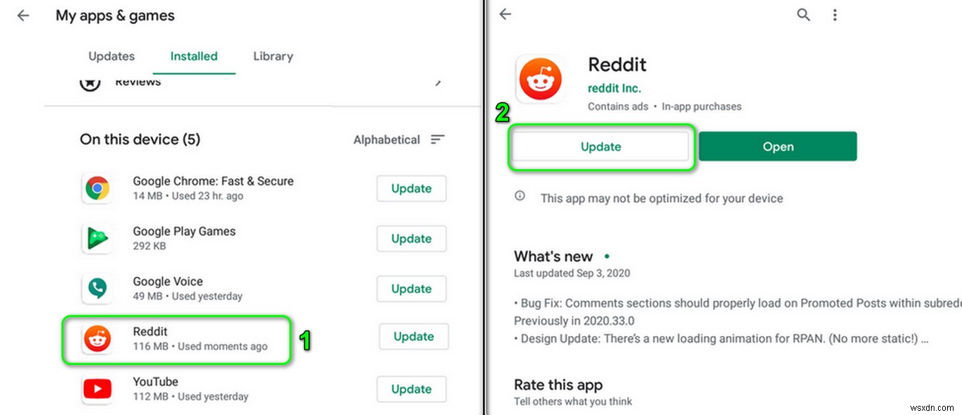 수정:Reddit 애플리케이션이 Android에서 로드되지 않음