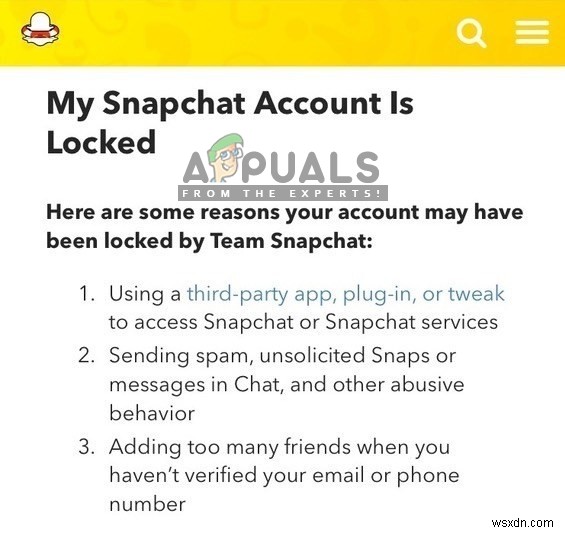 수정:Snapchat 로그인이 일시적으로 실패했습니다. 