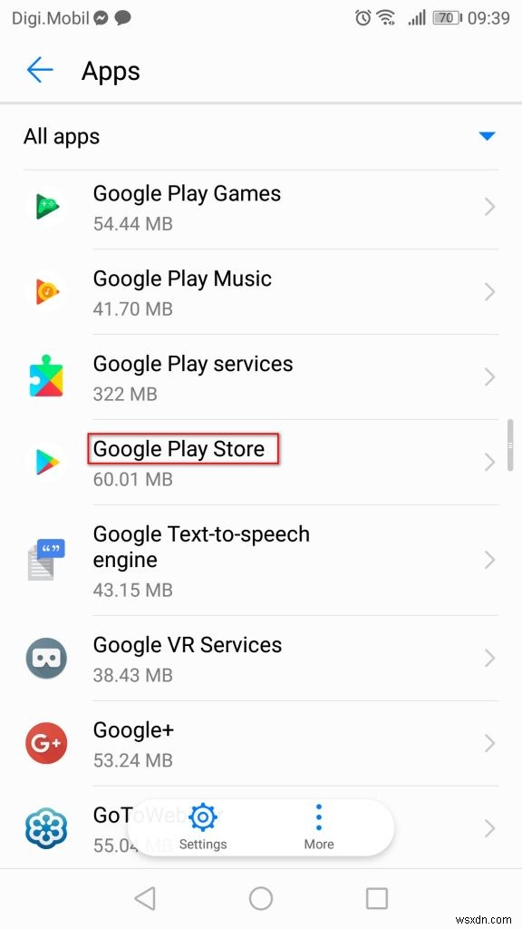 수정:Google Play  앱을 설치할 수 없음  오류 910 