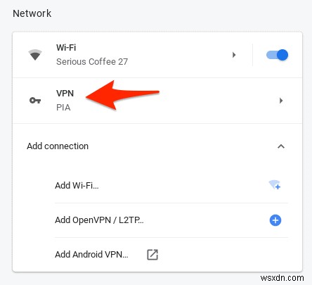 크롬북에서 VPN에 연결하는 방법
