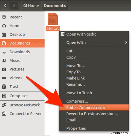 Ubuntu 오른쪽 클릭 메뉴에  관리자 권한으로 편집 을 추가하는 방법 