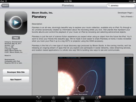iPad의 음악을 놀랍도록 재미있는 공상 과학 세계의 무료 행성 앱으로 바꾸십시오