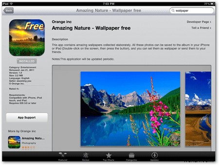 무료 자연 테마 월페이퍼로 iPad의 배경 사용자화하기 
