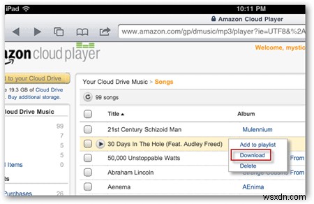 iPhone, iPad 또는 iPod Touch에서 Amazon Cloud Player를 사용하는 방법