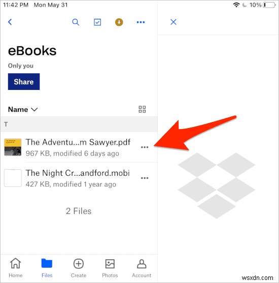 Dropbox를 사용하여 Apple Books 앱에 PDF를 추가하는 방법