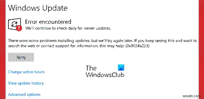 Windows 11/10에서 Windows 업데이트 오류 0x8024a203 수정 