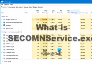 SECOMNService.exe는 무엇입니까? 비활성화할 수 있습니까? 
