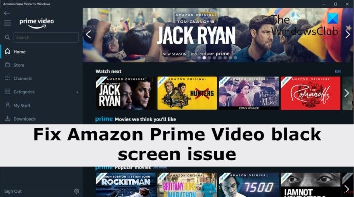 PC에서 Amazon Prime Video 블랙 스크린 문제 수정 
