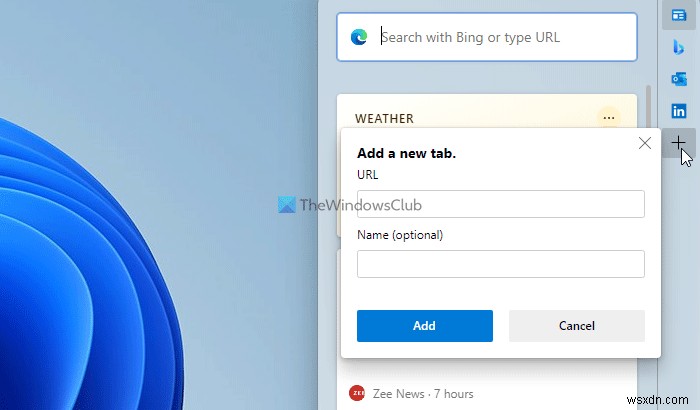 Microsoft Edge 브라우저에서 Edge Bar를 활성화하고 사용하는 방법 