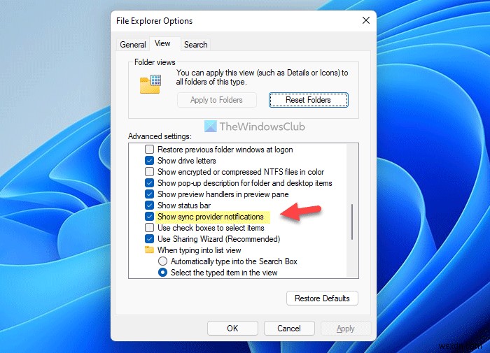 Windows 11/10에서 동기화 공급자 알림을 활성화 또는 비활성화하는 방법 