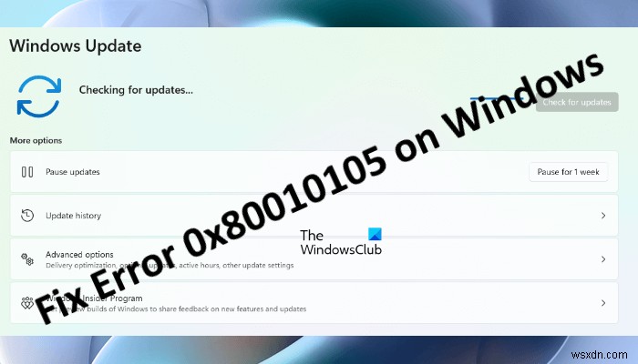 Windows 11/10에서 오류 0x80010105 수정